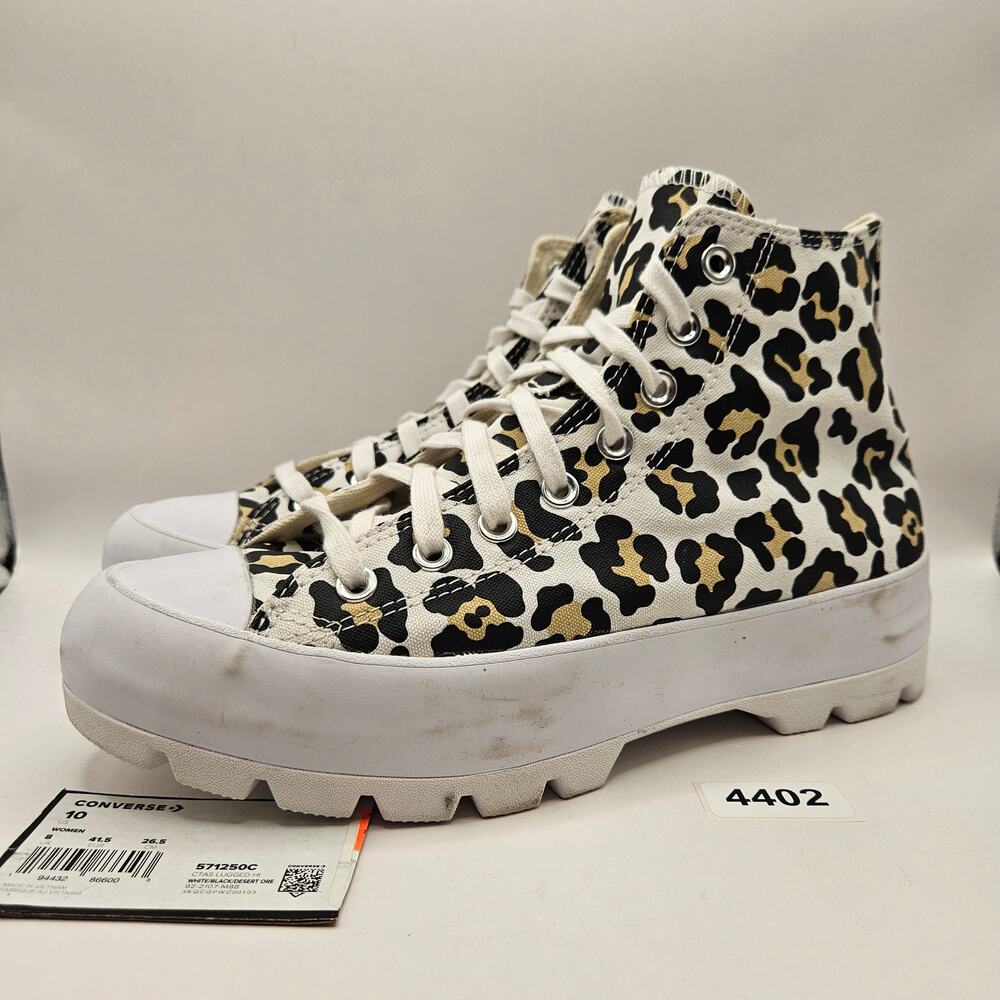 CONVERSE WOMEN'S 10 CHUCK TAYLOR ALL STAR LUGGED HIGH LEOPARD SNEAKER 571250C